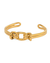 18k gold-plated stainless steel, Tarnish-free, Waterproof, Suitable for sensitive skin, gold bangle, retro bangle, vintage charm, classic bangle, beautiful bangle, timeless bangle,  bangle with buckle design